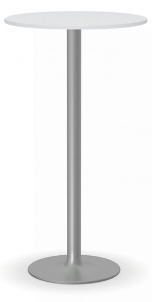 Koktejlový stůl OLYMPO II, průměr 600 mm, šedá podnož, deska bílá