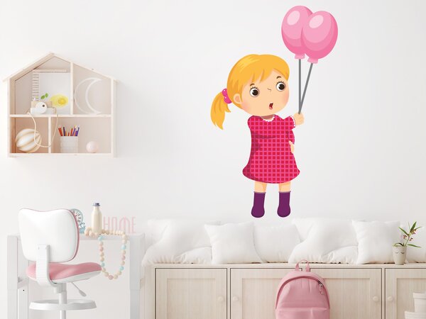 Dívka s balónky arch 32 x 45 cm