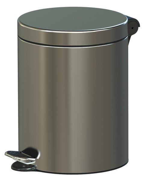 Nášlapný odpadkový koš, 5 L, nerez matný