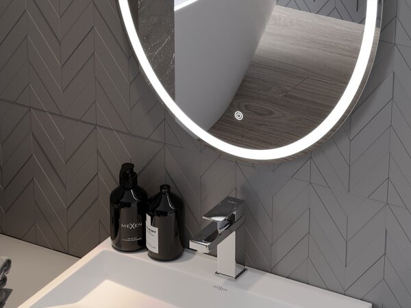Mexen Elz, LED koupelnové zrcadlo s podsvícením 50 x 70 cm, 6000K, ochrana proti zamlžování, 9802-050-070-611-00