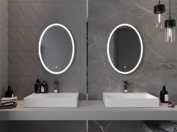 Mexen Elz, LED koupelnové zrcadlo s podsvícením 50 x 70 cm, 6000K, ochrana proti zamlžování, 9802-050-070-611-00