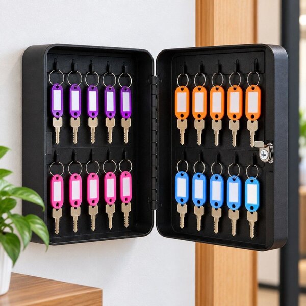 Skříňka na klíče 20 háčků 16x7,5x20 cm SPRINGOS HA5029 černá