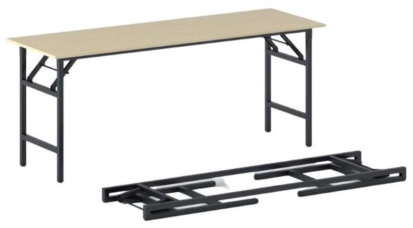Konferenční stůl FAST READY, 170x50 cm, černá podnož, bříza