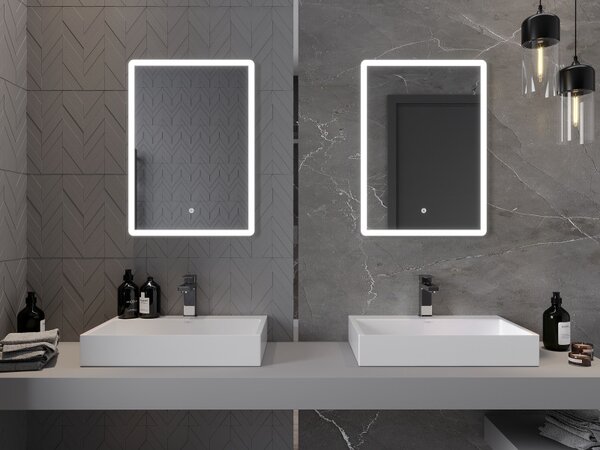 Mexen Navia, LED koupelnové zrcadlo s podsvícením 50 x 70 cm, 6000K, ochrana proti zamlžování, 9803-050-070-611-00