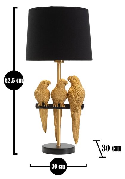 Černá stolní lampa Mauro Ferretti Parrots