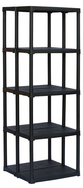 Plastový oboustranný regál TEMPO, 1760 x 600 x 585 mm, 5 polic