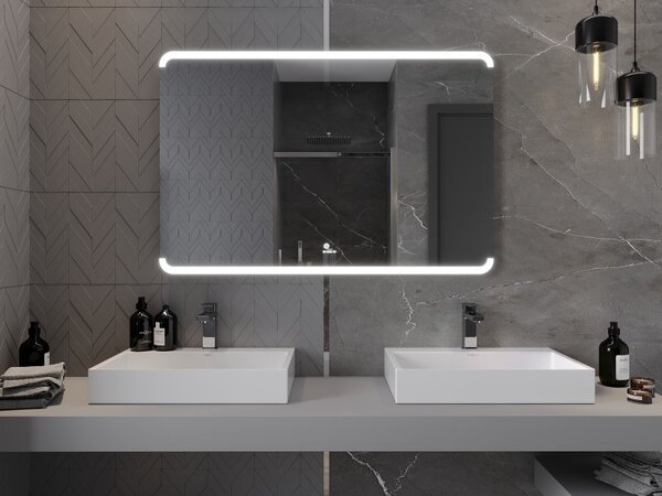 Mexen Nida, LED koupelnové zrcadlo s podsvícením 120x80 cm, 6000K, ochrana proti zamlžování, 9806-120-080-611-00