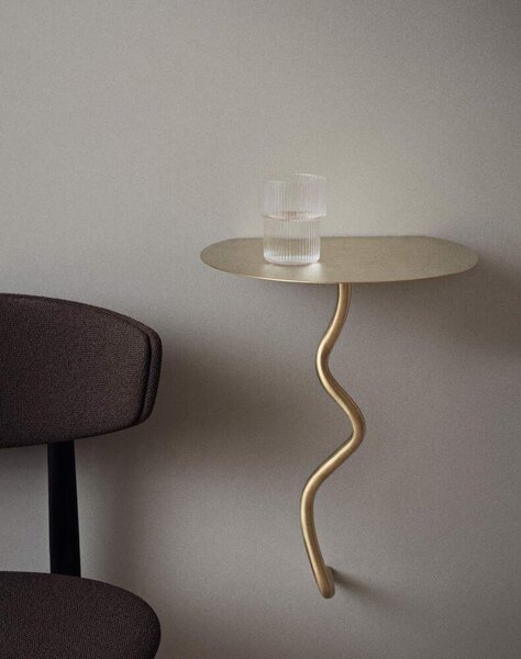 Ferm Living Nástěnný stolek Curvature, brass