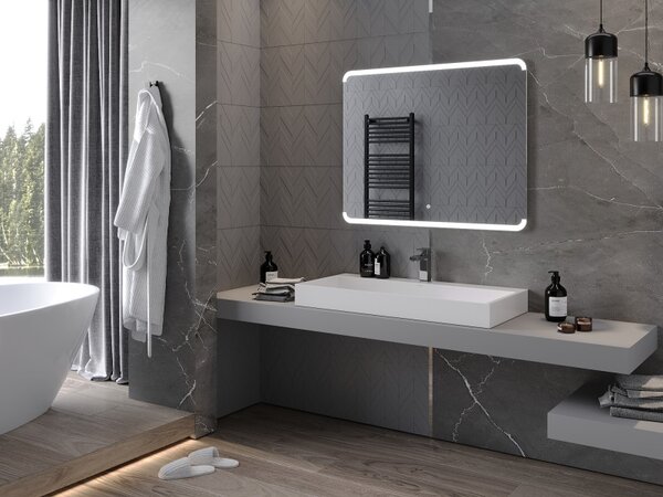Mexen Nida, LED koupelnové zrcadlo s podsvícením 100x80 cm, 6000K, ochrana proti zamlžování, 9806-100-080-611-00