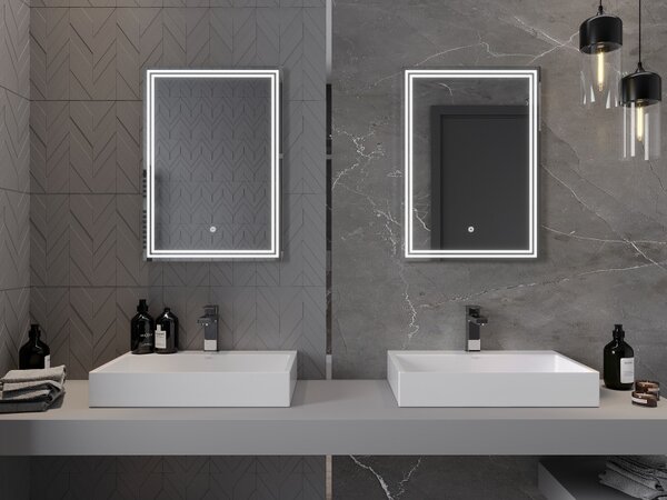 Mexen Taco, LED koupelnové zrcadlo s podsvícením 50x70 cm, 6000K, ochrana proti zamlžování, 9805-050-070-611-00