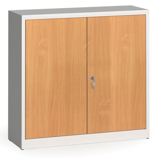 Svařované skříně s lamino dveřmi, 1150 x 1200 x 400 mm, RAL 7035/buk