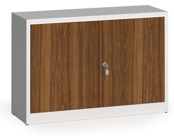 Svařované skříně s lamino dveřmi, 800 x 1200 x 400 mm, RAL 7035/ořech
