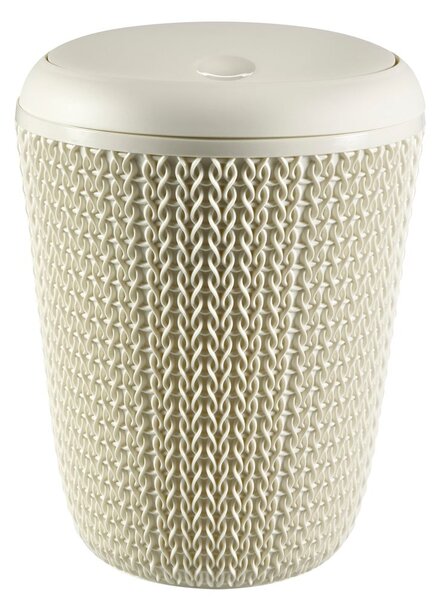 Bílý odpadkový koš do koupelny Curver Knit, 7 l
