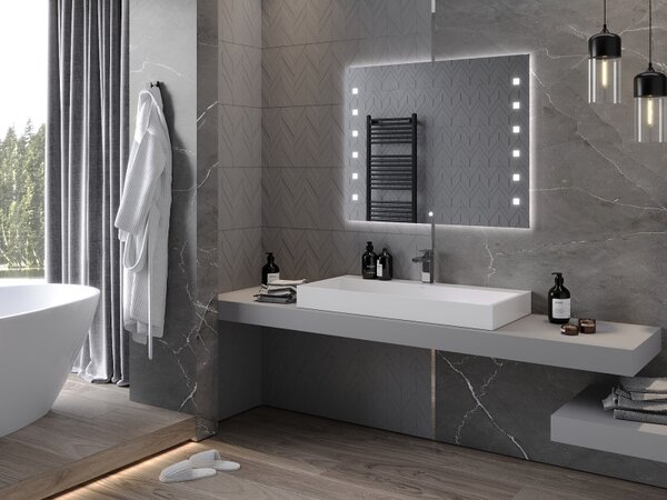 Mexen Ner, LED koupelnové zrcadlo s podsvícením 100x80 cm, 6000K, ochrana proti zamlžování, 9809-100-080-611-00