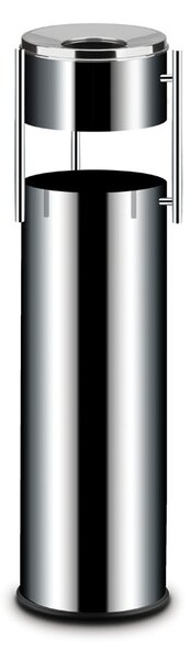 Odpadkový koš s popelníkem, 760 x 200 x 200 mm, nerez matný