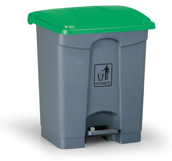 Nášlapný víceúčelový koš na odpadky 45 l, 390 x 360 x 590 mm, zelená