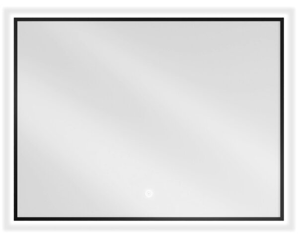 Mexen Erma koupelnové zrcadlo s podsvícením 80 x 60 cm, LED 6000K, proti zamlžení, černý rám - 9814-080-060-611-70