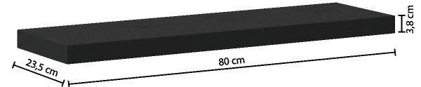 5five - Nástěnná police HYLE 80x24 cm černá