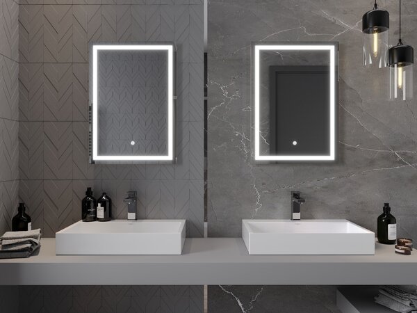 Mexen Miko, LED koupelnové zrcadlo s podsvícením 50 x 70 cm, 6000K, ochrana proti zamlžování, 9819-050-070-611-00