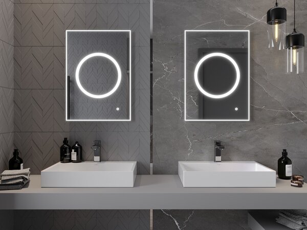 Mexen Koga, LED koupelnové zrcadlo s podsvícením 50 x 70 cm, 6000K, ochrana proti zamlžování, 9821-050-070-611-00