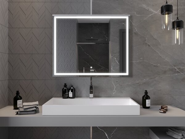 Mexen Miko, LED koupelnové zrcadlo s podsvícením 100 x 80 cm, 6000K, ochrana proti zamlžování, 9819-100-080-611-00