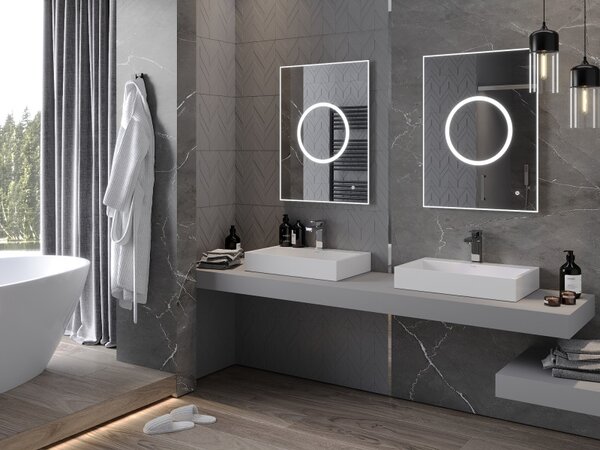 Mexen Koga, LED koupelnové zrcadlo s podsvícením 60 x 80 cm, 6000K, ochrana proti zamlžování, 9821-060-080-611-00