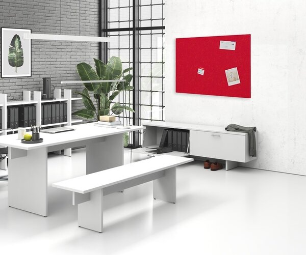 Akustický panel na stěnu 120 x 80 cm, kulaté rohy, červená