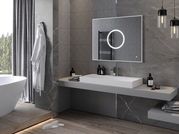 Mexen Koga, LED koupelnové zrcadlo s podsvícením 100 x 80 cm, 6000K, ochrana proti zamlžování, 9821-100-080-611-00