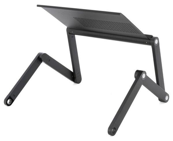 Stolek na laptop nastavitelný s větracími štěrbinami, černý