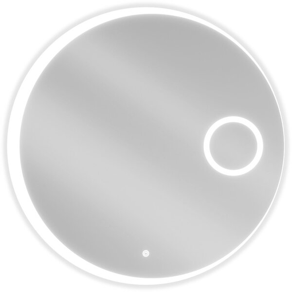 Mexen Ella, LED koupelnové zrcadlo s podsvícením a kosmetickým zrcátkem 80x80 cm, 6000K, ochrana proti zamlžování, 9811-080-080-611-00