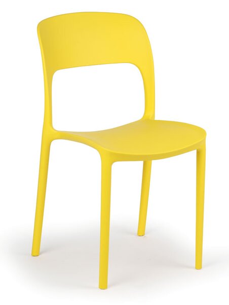 Designová plastová jídelní židle REFRESCO, žlutá