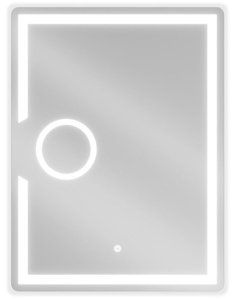 Mexen Onyx podsvícené koupelnové zrcadlo s kosmetickým zrcátkem 60 x 80 cm, LED 6000K, ventilátor