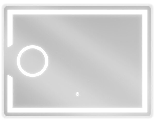 Mexen Onyx, LED koupelnové zrcadlo s podsvícením a kosmetickým zrcátkem 80x60 cm, 6000K, ochrana proti zamlžování, 9813-080-060-611-00