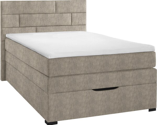 POSTEL BOXSPRING, 120/200 cm, šedohnědá Carryhome - Postele s úložným prostorem