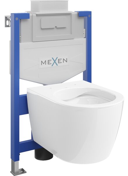 Mexen podomítkový WC set rám Fenix XS-U s WC mísou Carmen, bílý lesk - 6853388XX00