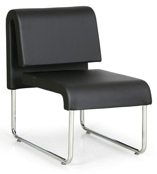 Kožené křeslo do čekáren, Sofa PUBLIC, černá
