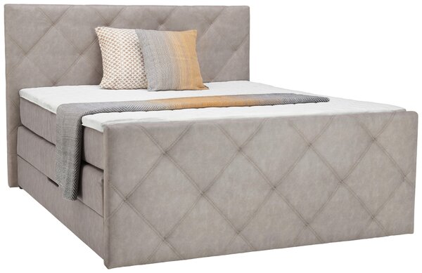 POSTEL BOXSPRING, 180/200 cm, šedá Ti'me - Postele s úložným prostorem