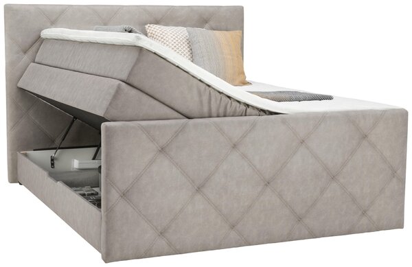 POSTEL BOXSPRING, 180/200 cm, šedá Ti'me - Postele s úložným prostorem