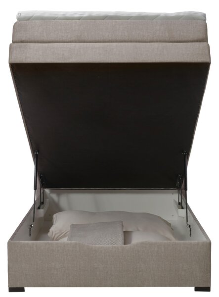 POSTEL BOXSPRING, 120/200 cm, šedohnědá Carryhome - Postele s úložným prostorem