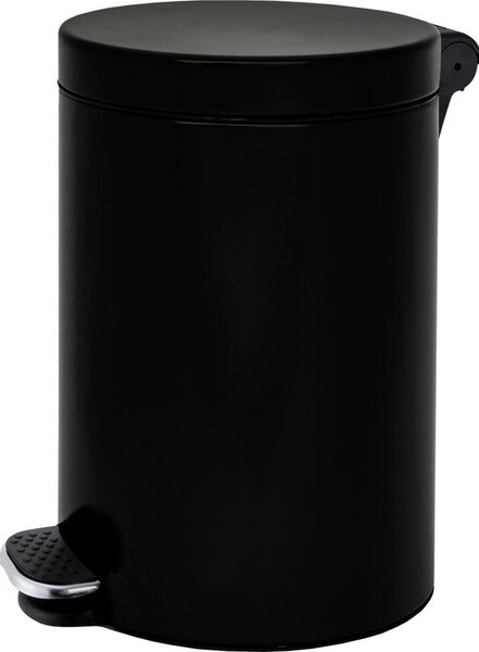 Nášlapný odpadkový koš 12 L, plynulé zavírání, lakovaný černý