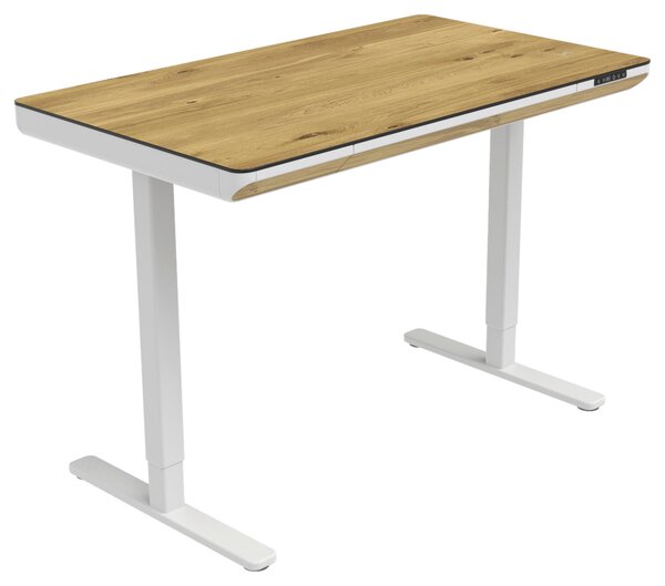 PSACÍ STŮL, bílá, dub artisan, 120/70/73-118 cm Xora - Kancelářské stoly