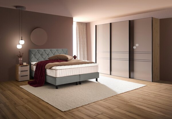 POSTEL BOXSPRING, 180/200 cm, šedá Esposa - Manželské postele