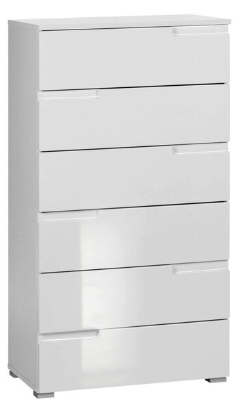 KOMODA, bílá, vysoce lesklá bílá, 65/117,6/40 cm Xora - Široké komody