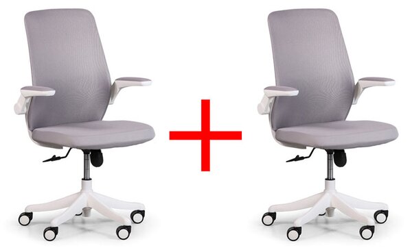 Kancelářská židle se síťovaným opěrákem BUTTERFLY 1+1 ZDARMA, šedá