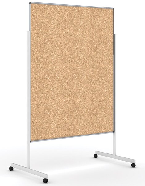 Informační a moderační tabule na kolečkách, paraván, 1200 x 1500 mm, korek