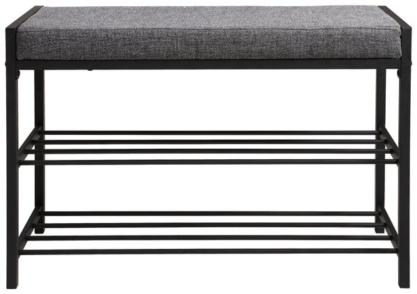LAVICE S BOTNÍKEM, černá, tmavě šedá, 80/52/30 cm Carryhome - Regály na boty