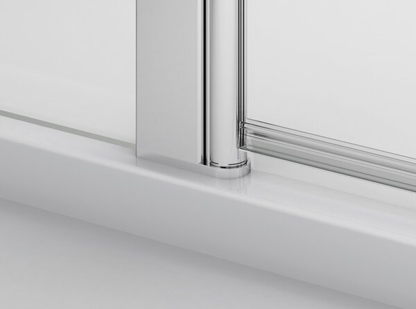 Ronal SOLINO SOLF13 skládací sprchové dveře 100 cm Šířka: 1000 mm, Profil: Černá, Sklo: Hladké čiré