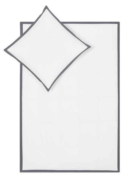 Bílé povlečení na jednolůžko z bavlněného perkálu Westwing Collection Joanna, 155 x 220 cm