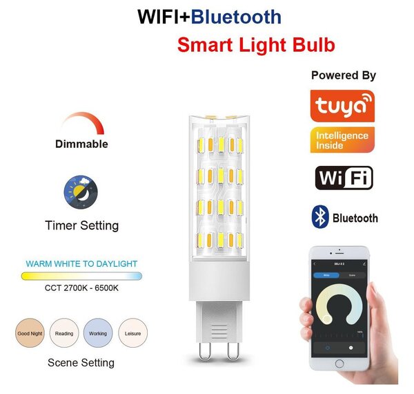 Immax NEO 07763CDO - SADA 3xLED CCT Stmívatelná žárovka G9/4W/230V Wi-Fi Tuya+DO