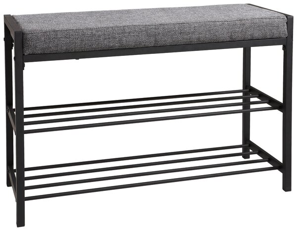 LAVICE S BOTNÍKEM, černá, tmavě šedá, 80/52/30 cm Carryhome - Regály na boty